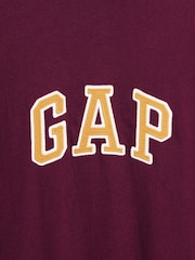 Gap Burgundy Red Arch Logo Short Sleeve T-Shirt - Image 4 of 4