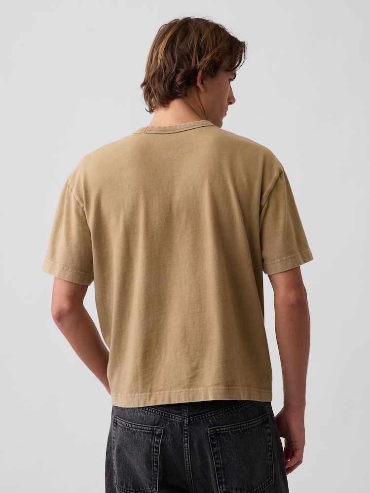 Gap Sandy Brown Heavyweight Boxy Short Sleeve T-Shirt - Image 2 of 4