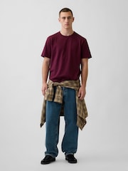 Bourgogne Röd - Gap Heavyweight Avslappnad Kort ärm T-shirt - Bild 3 av 4