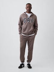 Gap Brown/Navy Relaxed Full-Zip Hoodie - Image 1 of 4