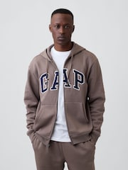 Gap Brown/Navy Relaxed Full-Zip Hoodie - Image 2 of 4