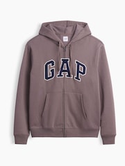 Gap Brown/Navy Relaxed Full-Zip Hoodie - Image 4 of 4