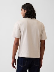 Bēšs - Gap Heavyweight Boxy īsroku T-krekls - Attēls 2 no 4