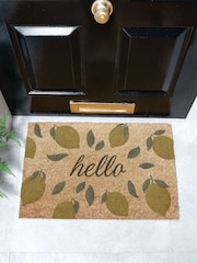 Artsy Mats Yellow Hello Lemons Coir Doormat - Image 1 of 12