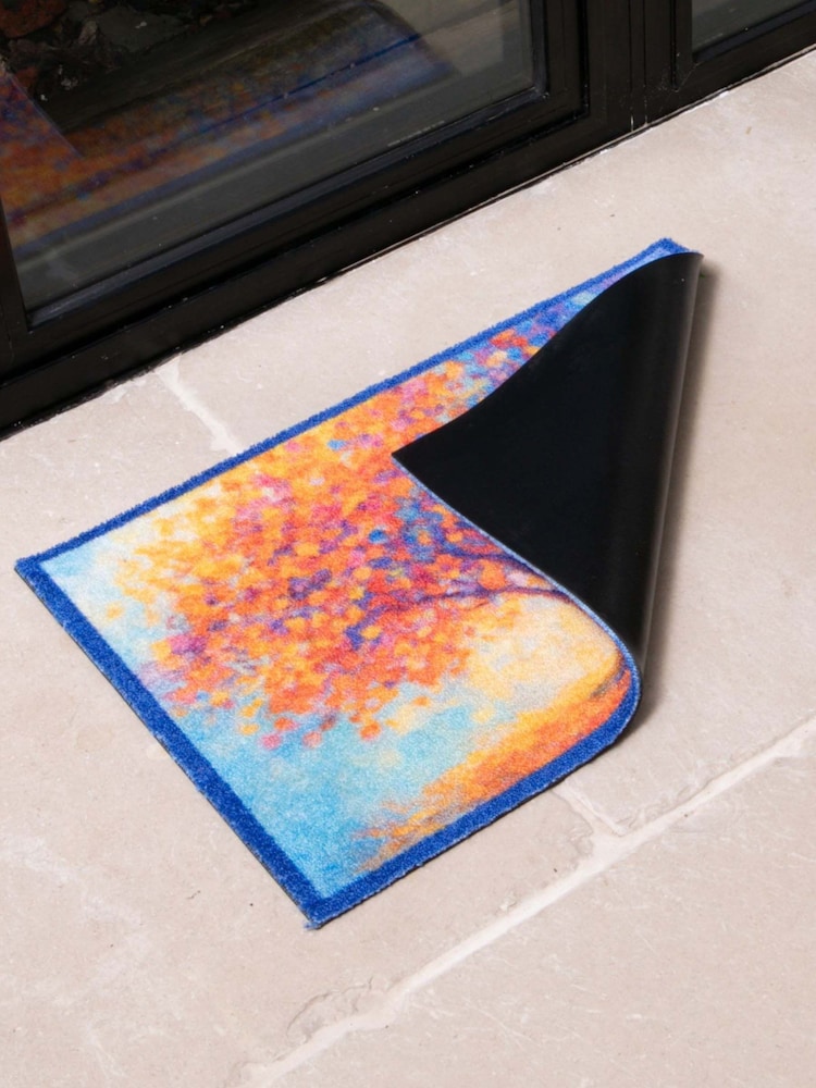 Artsy Mats Orange Tree of Life Indoor Washable Doormat - Image 2 of 4