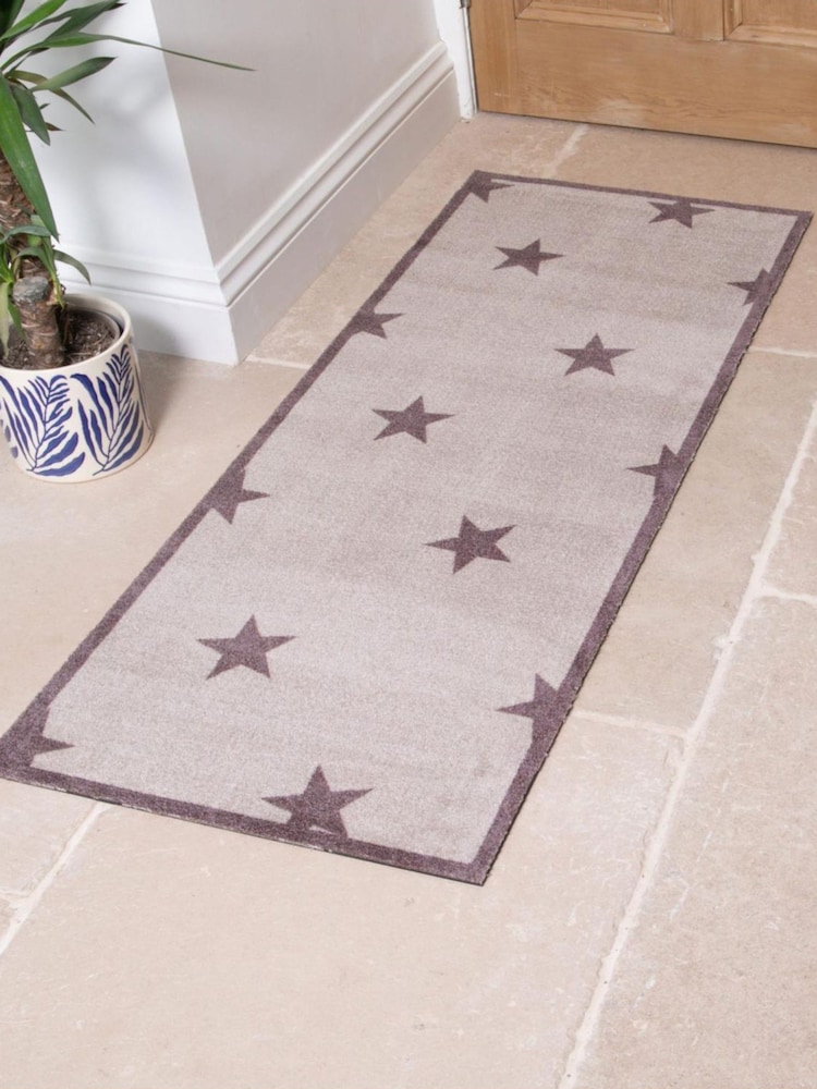 Artsy Mats Brown Stair Pattern Indoor Washable Runner - Image 1 of 4 Artsy Mats Brown Stair Pattern Indoor Washable Runner - Image 1 of 4