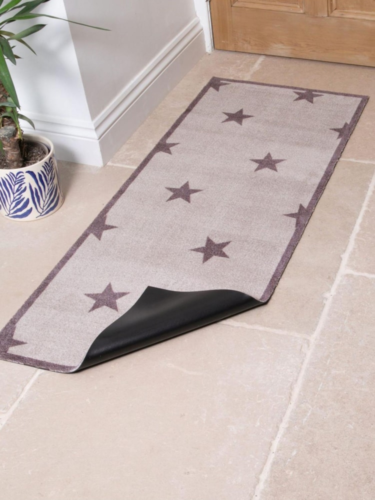 Artsy Mats Brown Stair Pattern Indoor Washable Runner - Image 2 of 4 Artsy Mats Brown Stair Pattern Indoor Washable Runner - Image 2 of 4