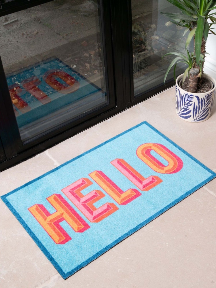 Felpudo lavable para interiores Hello de Artsy Mats - Imagen 1 de 4