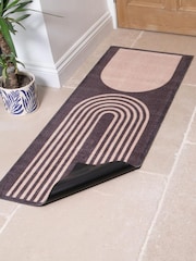 Artsy Mats Brown Abstract Indoor Washable Runner - Image 2 of 4