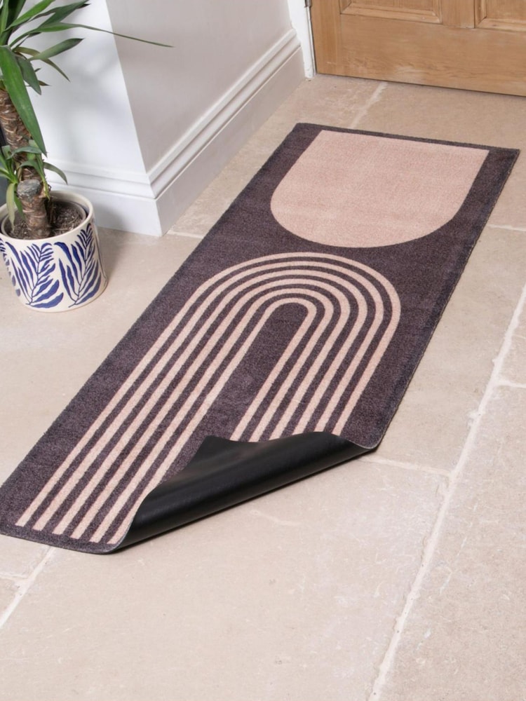 Artsy Mats Brown Abstract Indoor Washable Runner - Image 2 of 4 Artsy Mats Brown Abstract Indoor Washable Runner - Image 2 of 4