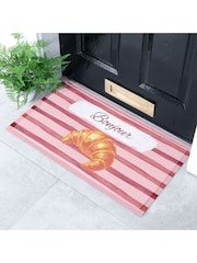 Artsy Mats Pink Croissant Bonjour Doormat - Image 1 of 2