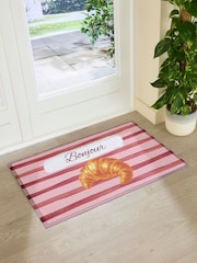 Artsy Mats Pink Croissant Bonjour Doormat - Image 2 of 2