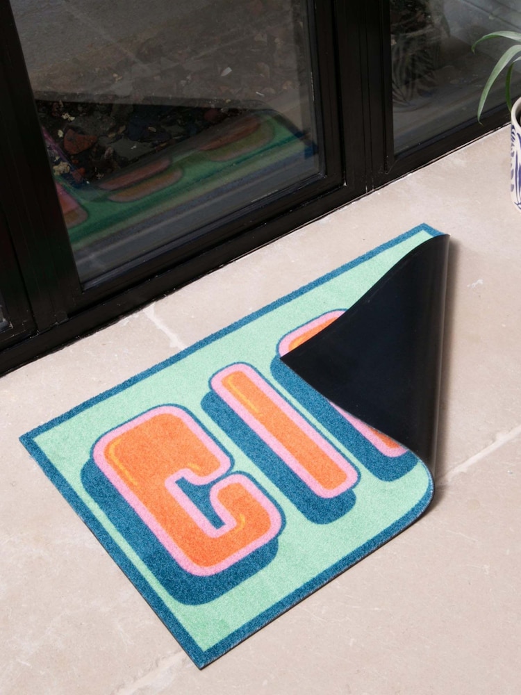 Artsy Mats Green Ciao Indoor Washable Doormat - Image 2 of 4