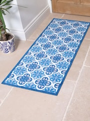 Artsy Mats Blue Mosaic Tile Indoor Washable Runner - Image 1 of 3