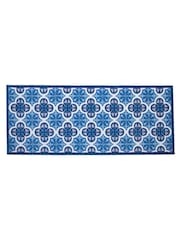 Artsy Mats Blue Mosaic Tile Indoor Washable Runner - Image 2 of 3