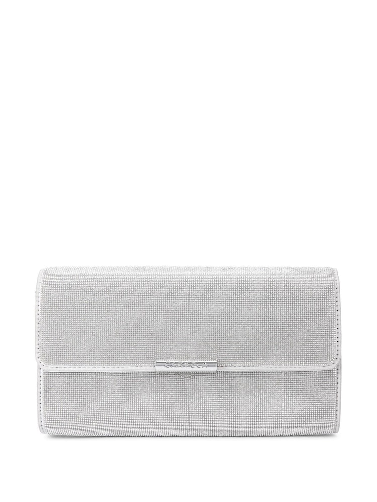 Silber - Carvela Chrome Große Gala Clutch 2 Tasche - Bild 1 von 5