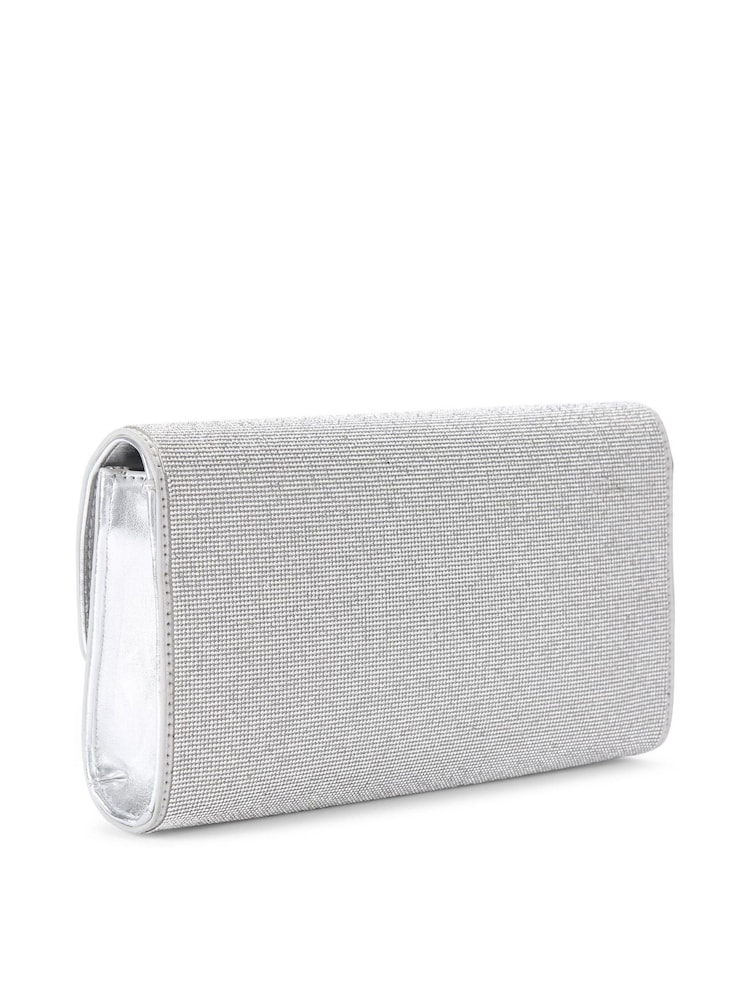 Silber - Carvela Chrome Große Gala Clutch 2 Tasche - Bild 2 von 5