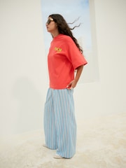 Blue/Pink Bright Stripe Wide Leg Trousers - Image 2 of 8