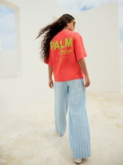 Blue/Pink Bright Stripe Wide Leg Trousers - Image 3 of 8