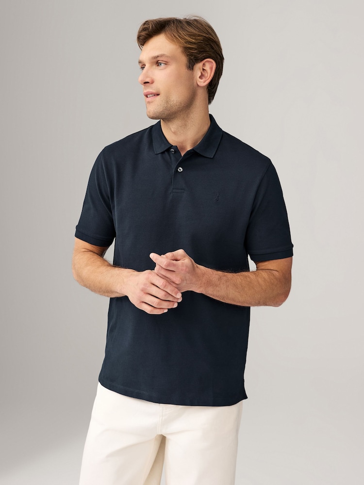 White/Blue Short Sleeve Pique Polo Shirts 3 Pack - Image 2 of 14 White/Blue Short Sleeve Pique Polo Shirts 3 Pack - Image 2 of 14
