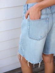 Bleach 100% Cotton Slouch Relax Denim Shorts - Image 4 of 8