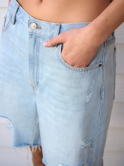 Bleach 100% Cotton Slouch Relax Denim Shorts - Image 5 of 8