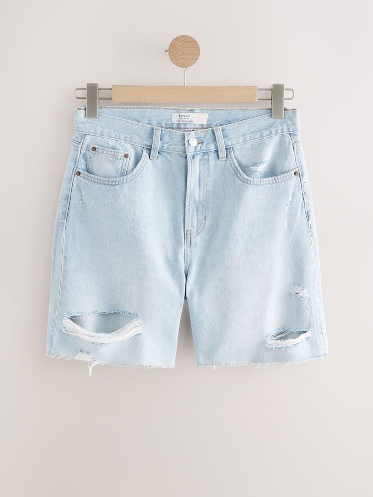 Bleach 100% Cotton Slouch Relax Denim Shorts - Image 6 of 8