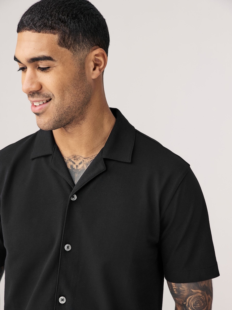 Black / Neutral / White Short Sleeve Pique Shirts 3 Pack - Image 7 of 12