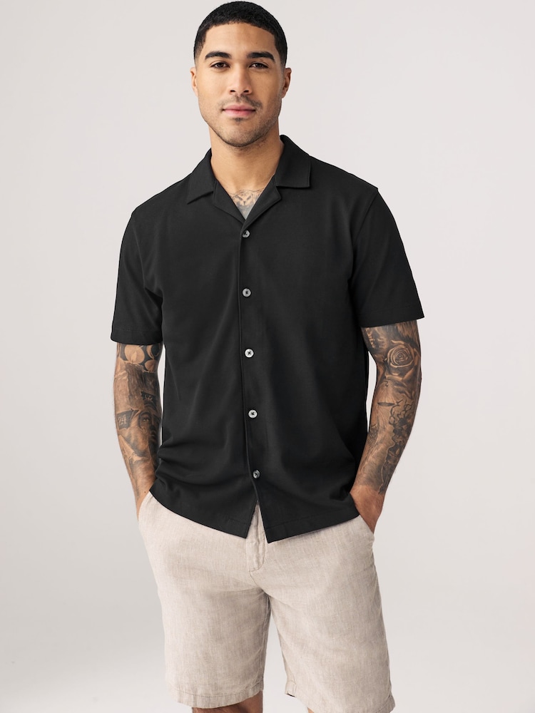 Black / Neutral / White Short Sleeve Pique Shirts 3 Pack - Image 9 of 12