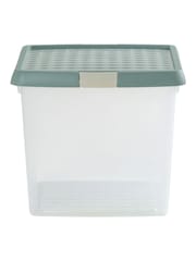 Wham 5 Pack Green Milieu 14L Square Plastic Clip Box and Lid - Image 2 of 5