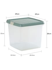 Wham 5 Pack Green Milieu 14L Square Plastic Clip Box and Lid - Image 5 of 5