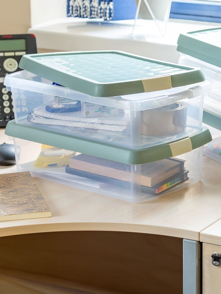 Wham Green Milieu 7L Rectangular Plastic Clip Box and Lid Box and Lid - Image 1 of 5