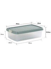 Wham Green Milieu 7L Rectangular Plastic Clip Box and Lid Box and Lid - Image 4 of 5