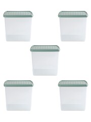 Wham 5 Pack Green Milieu 37L Square Plastic Clip Box and Lid - Image 5 of 5