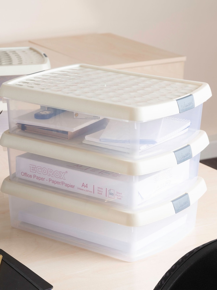Wham Slate Grey 8.5L Rectangular Plastic Clip Box and Lid - Image 1 of 5