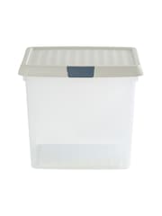 Wham 5 Pack Slate Grey 14L Square Plastic Clip Box and Lid - Image 2 of 5