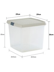 Wham 5 Pack Slate Grey 14L Square Plastic Clip Box and Lid - Image 5 of 5