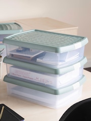 Wham Green Milieu 8.5L Rectangular Plastic Clip Box and Lid - Image 1 of 5