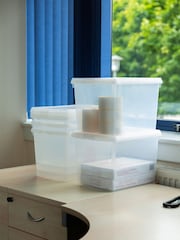 Wham 5 Pack Clear 21.5L Rectangular Plastic Clip Box and Lid - Image 1 of 5