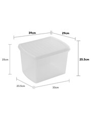 Wham 5 Pack Clear 21.5L Rectangular Plastic Clip Box and Lid - Image 5 of 5