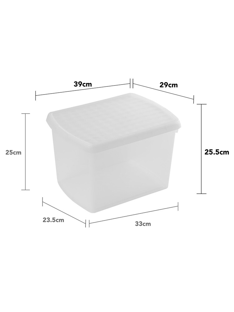 Wham 5 Pack Clear 21.5L Rectangular Plastic Clip Box and Lid - Image 5 of 5