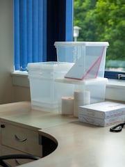 Wham 5 Pack Clear 14L Square Plastic Clip Box and Lid - Image 1 of 5