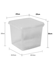 Wham 5 Pack Clear 14L Square Plastic Clip Box and Lid - Image 5 of 5