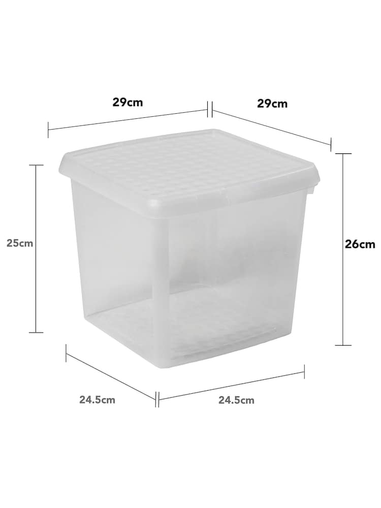 Wham 5 Pack Clear 14L Square Plastic Clip Box and Lid - Image 5 of 5
