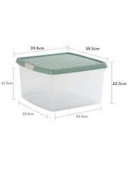 Wham 5 Pack Green Milieu 25.5L Square Plastic Clip Box and Lid - Image 5 of 5