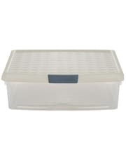 Wham 5 Pack Slate Grey 13.2L Square Plastic Clip Box and Lid Box and Lid - Image 2 of 5