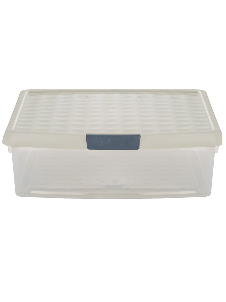 Wham 5 Pack Slate Grey 13.2L Square Plastic Clip Box and Lid Box and Lid - Image 2 of 5