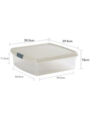 Wham 5 Pack Slate Grey 13.2L Square Plastic Clip Box and Lid Box and Lid - Image 5 of 5
