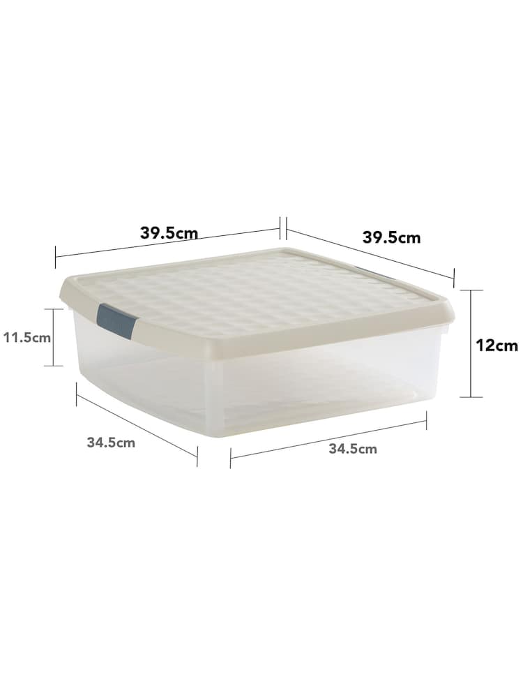 Wham 5 Pack Slate Grey 13.2L Square Plastic Clip Box and Lid Box and Lid - Image 5 of 5