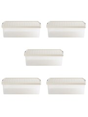 Wham 5 Pack Slate Grey 30L Rectangular Plastic Clip Box and Lid - Image 4 of 5